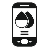 Smartphone showing water drop icon for hydration app vector
