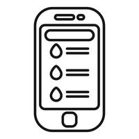 Smartphone showing water drinking reminder app interface vector