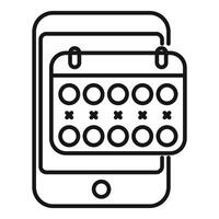 Smartphone showing calendar app for online appointment scheduling vector
