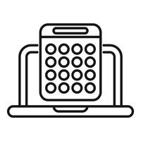 Electronic voting machine being used for online voting system vector