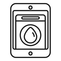 Smart water leak detection system app displaying water drop icon vector