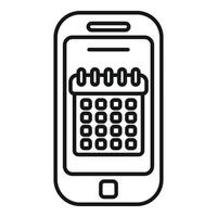 Smartphone showing calendar app for online appointment scheduling vector