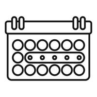 Calendar showing week days with selected week icon vector outline
