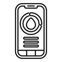 Smartphone app showing water consumption tracking data vector