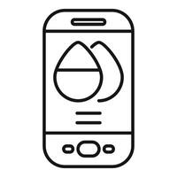 Smartphone showing water drop icon for hydration app vector