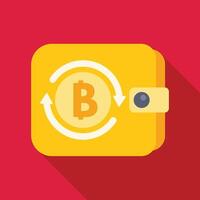Bitcoin exchange with digital wallet showing cryptocurrency transaction vector