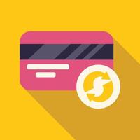 Credit card showing recurring payment system with reload icon vector