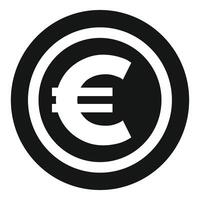 Black and white euro sign showing european union currency vector