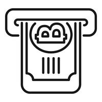 Atm is dispensing a bitcoin banknote vector