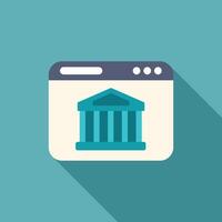Internet banking, online payment security, bank website with bank building icon on a web browser window vector