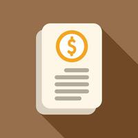 Financial document with dollar sign representing business report vector