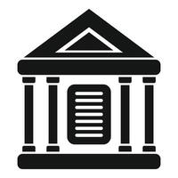 Ancient greek building facade with columns and closed door vector