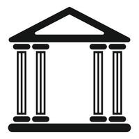 Simple greek temple facade icon representing history and culture vector