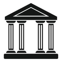 Ancient greek building with four columns icon vector