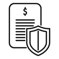 Shield protecting invoice representing financial security concept vector