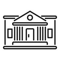 Simple line drawing of a courthouse building with columns vector