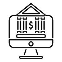 Online banking system showing financial transaction processing vector
