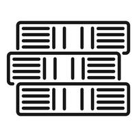 Database center presenting secure data storage system icon vector