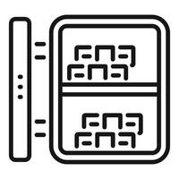 Server room data storage icon showing server rack with hard drives vector