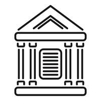Line art icon of a courthouse representing law and justice vector