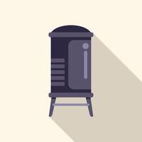 Modern water heater with temperature control displaying long shadow vector