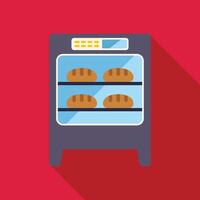 Professional oven keeping freshly baked bread warm vector