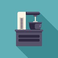 Professional stand mixer whisking ingredients in bowl on countertop vector