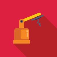 Robotic arm picking up object with long shadow flat design vector
