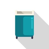 Modern paper shredder machine for office destroying documents with long shadow vector