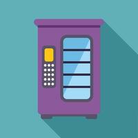 Purple vending machine standing against wall with long shadow vector