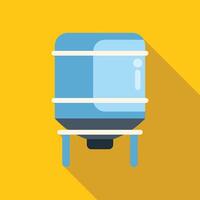 Blue industrial water tank standing on yellow background vector