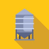 Metal grain silo standing on support structure vector