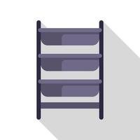 Empty four tier shelf unit standing on the floor vector