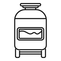 Water heater boiler icon showing heating element warming up water vector