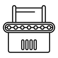 Conveyor belt system working with cardboard boxes for delivery vector