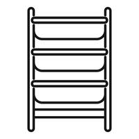 Simple vector icon of a shelving unit with four tiers
