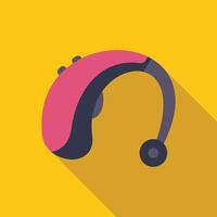 Modern hearing aid improving quality of life with hearing loss vector