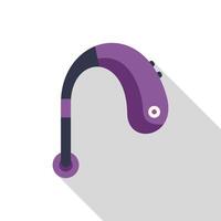 Wireless headset casting long shadow on white background vector