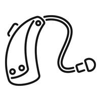 Hearing aid device connecting to ear canal using modern technology vector