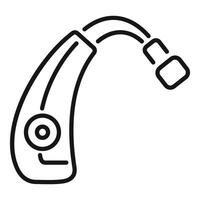 Hearing aid device improving hearing loss problem icon vector
