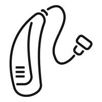 Hearing aid device improving hearing icon vector outline