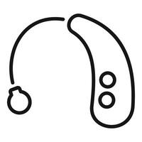 Simple line art icon of a hearing aid device vector