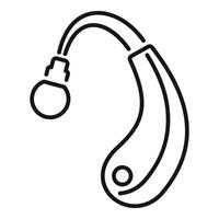 Modern hearing aid device improving listening experience icon vector