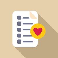 Wish list with heart icon representing love and favorite things vector
