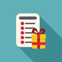 Wish list with gift box representing christmas shopping list vector