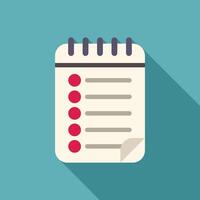 Notepad showing checkmarked empty items for planning important tasks vector