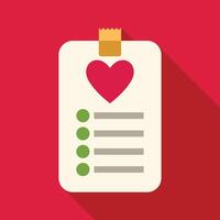 Wish list with heart representing love and affection vector