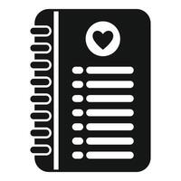 Love notepad icon representing romantic notes and feelings vector