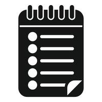 Black notepad with checklist showing done tasks icon vector