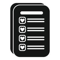Smartphone showing wish list with hearts for valentines day vector